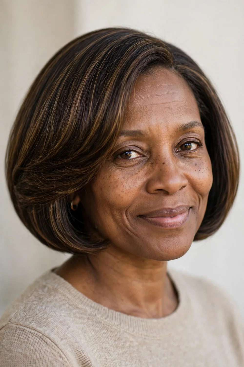 Woman with a rounded bob