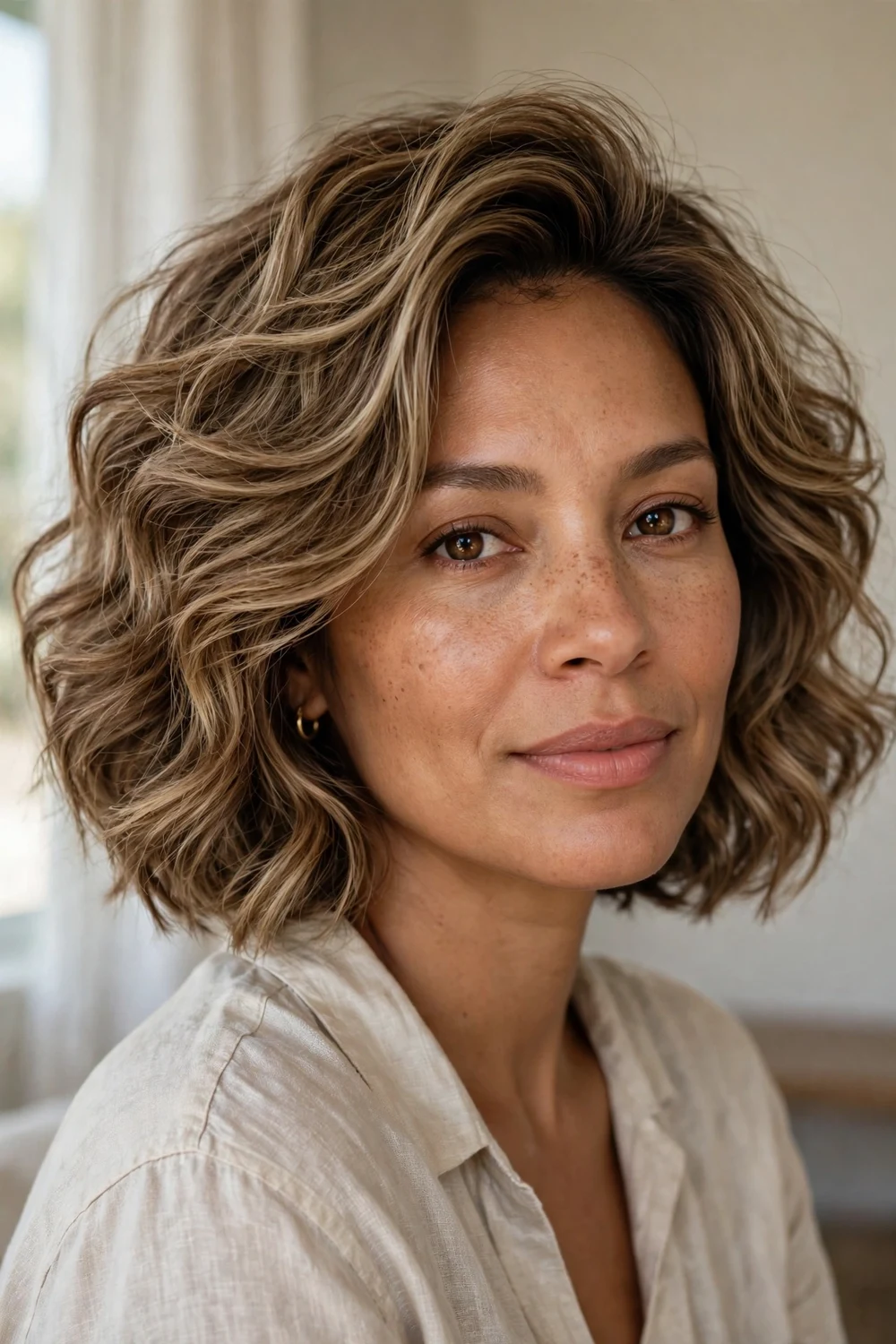 Full-bodied waves short bob for fine thin hair