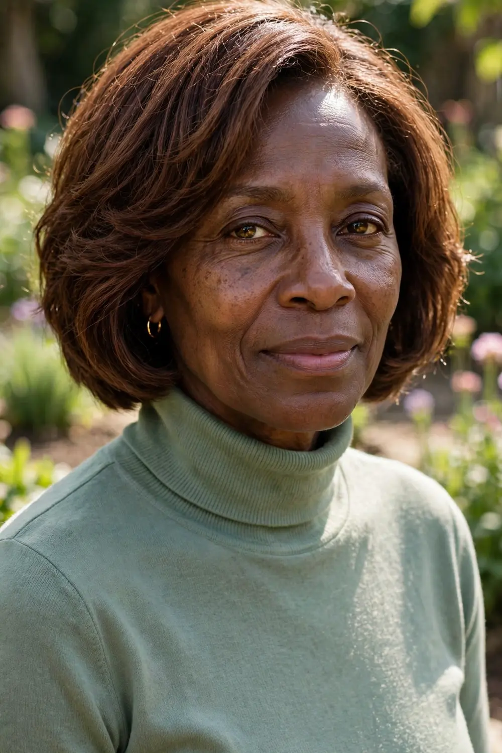 Woman over 50 with a textured bob featuring soft layers and piecey ends