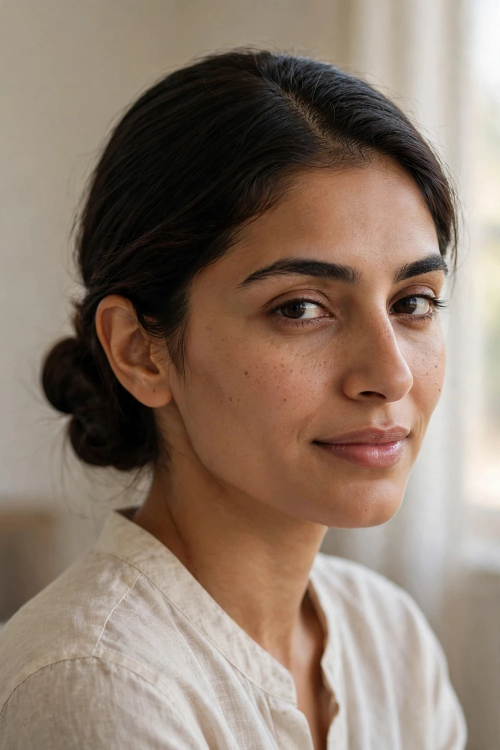 Side-swept low chignon church hairstyle