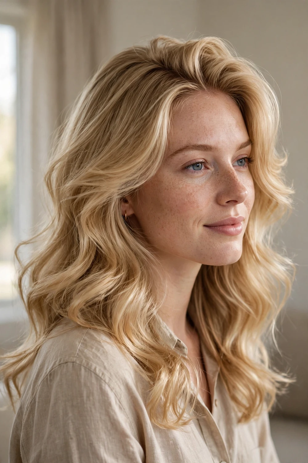 Soft blowout waves church hairstyle for thin fine hair
