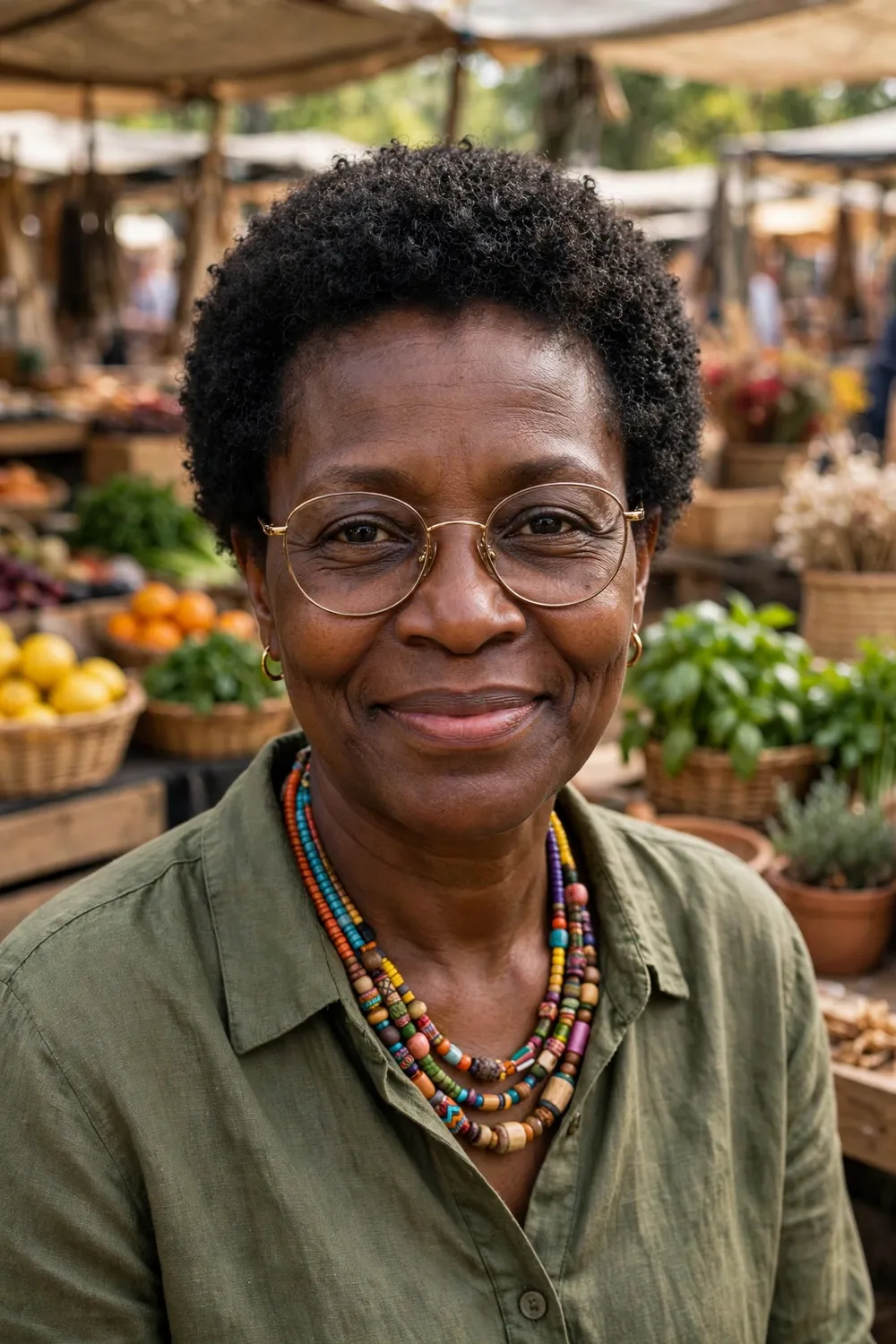 Black woman with a teeny weeny afro (TWA) showing her natural curl pattern