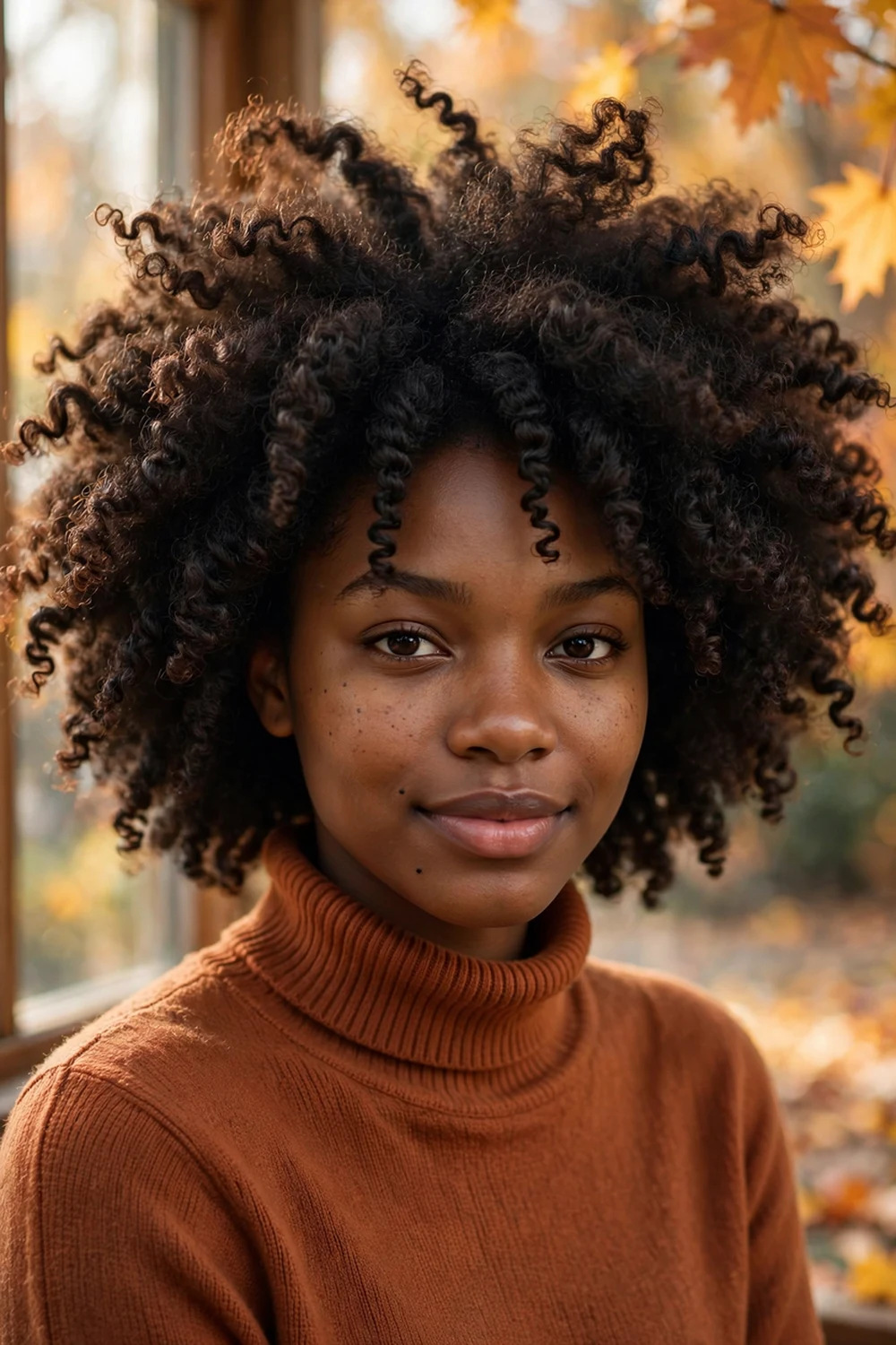 Big twist-out volume, fluffy defined natural hair texture