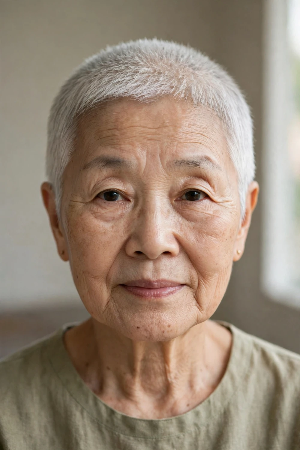 Ultra-short pixie for thin sparse hair on woman over 70