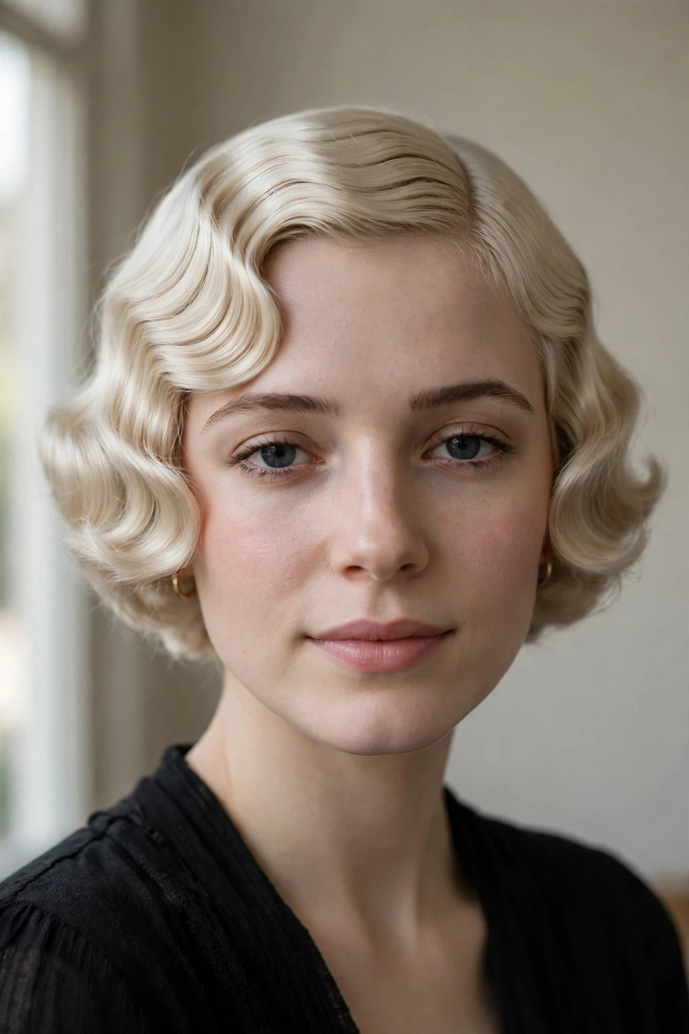 Vintage 1920s style bob with finger waves