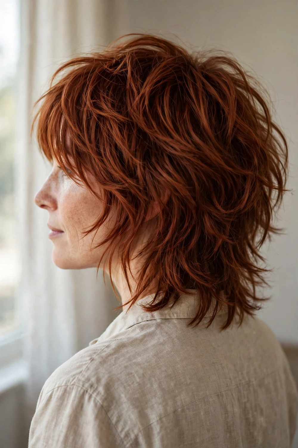 Modern Shag with Face-Framing Layers volume boosting haircut for fine hair