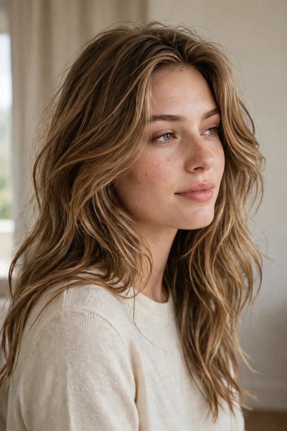 Tousled Long Layers volume boosting haircut for fine hair