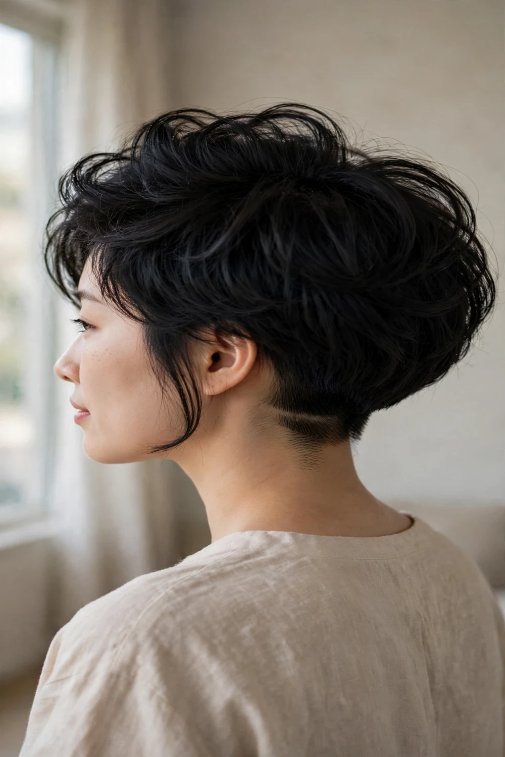 Bob with Nape Undercut volume boosting haircut for fine hair