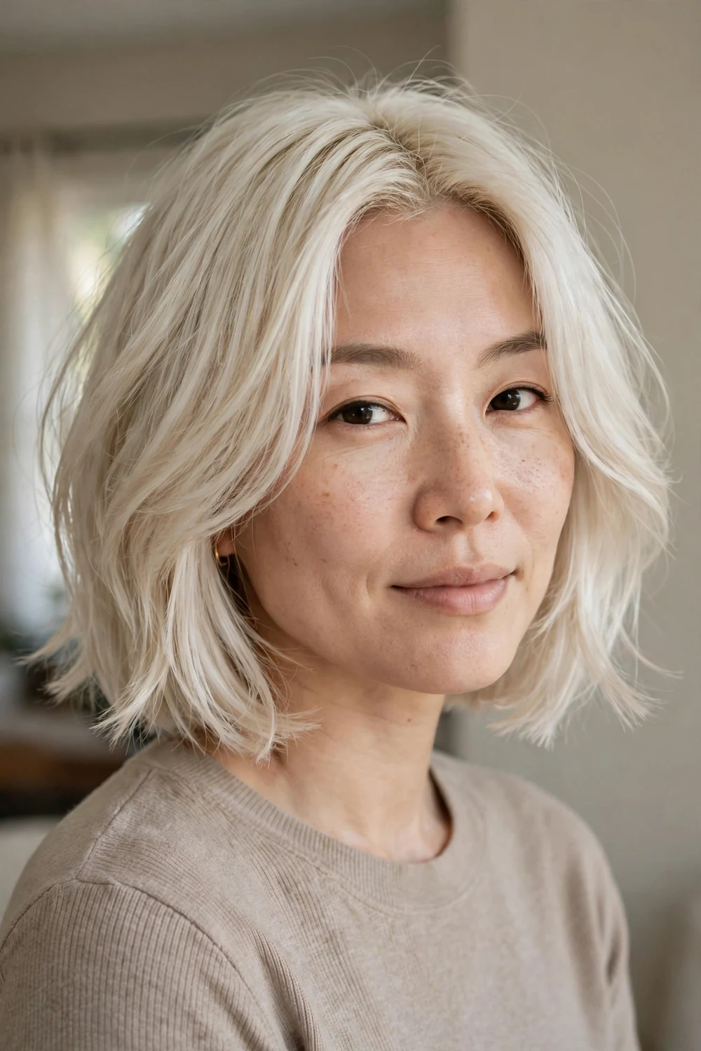 Blonde Bob with Face-Framing Layers volume boosting haircut for fine hair