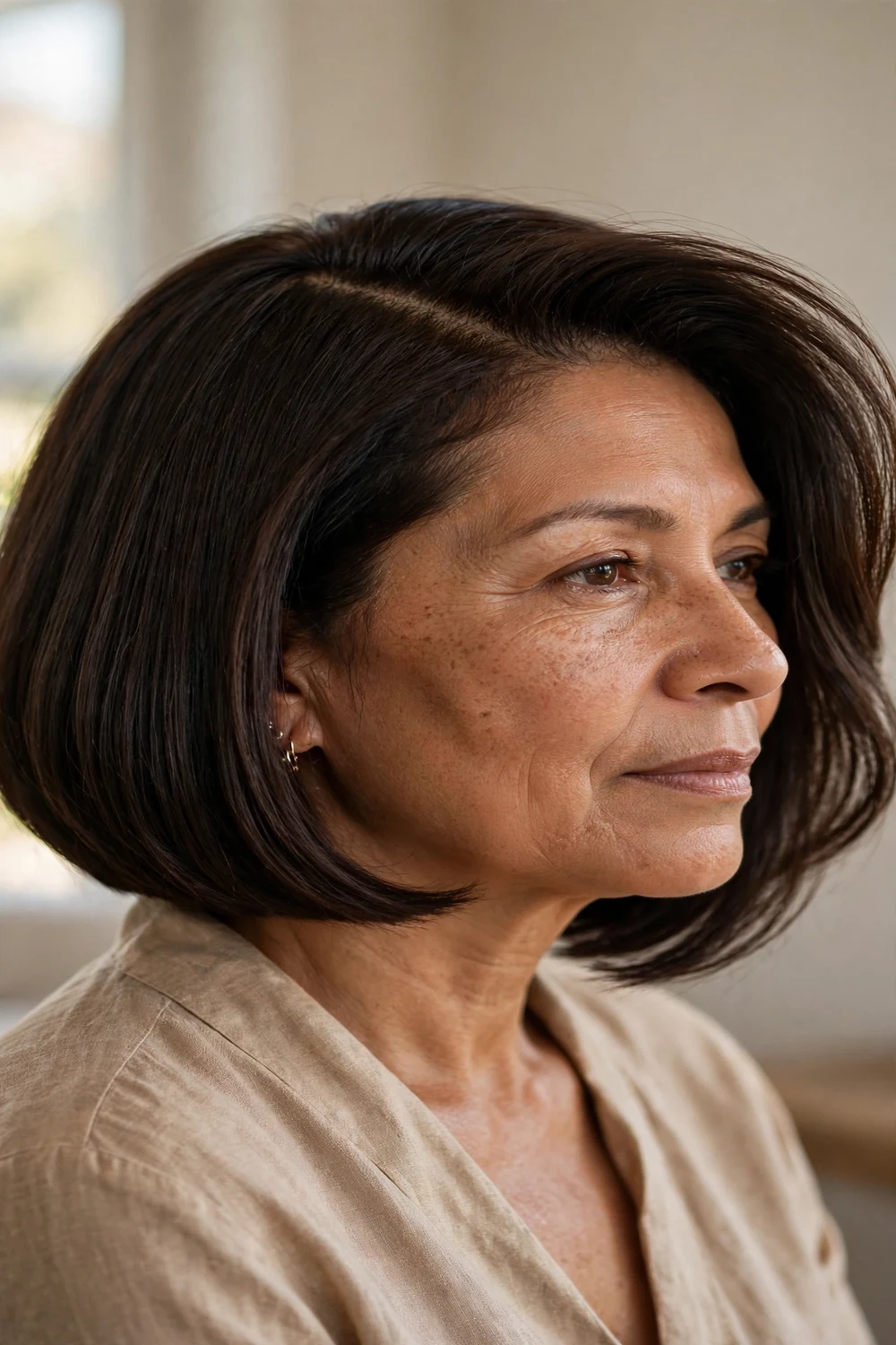 Deep Side-Part Blunt Bob volume boosting haircut for fine hair