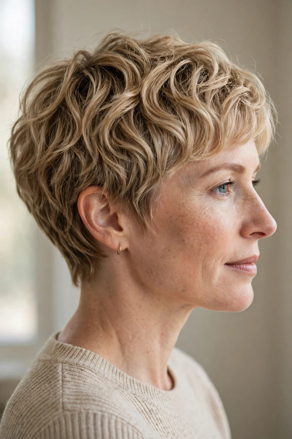 Wavy pixie with soft natural waves