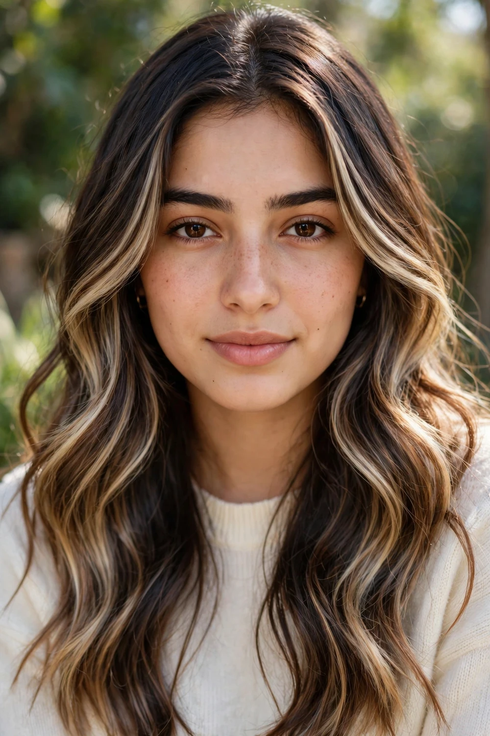 Toasted marshmallow brunette balayage, creamy marshmallow highlights with golden toasted edges on dark brown hair