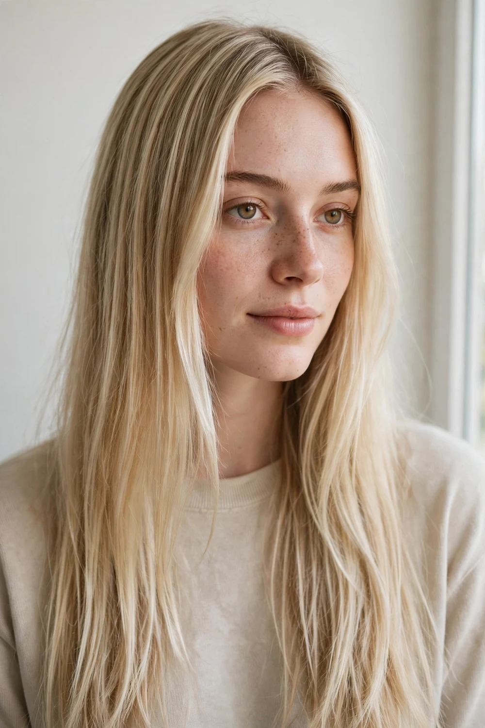 Vanilla bean babylights, ultrafine creamy vanilla strands on long blonde hair