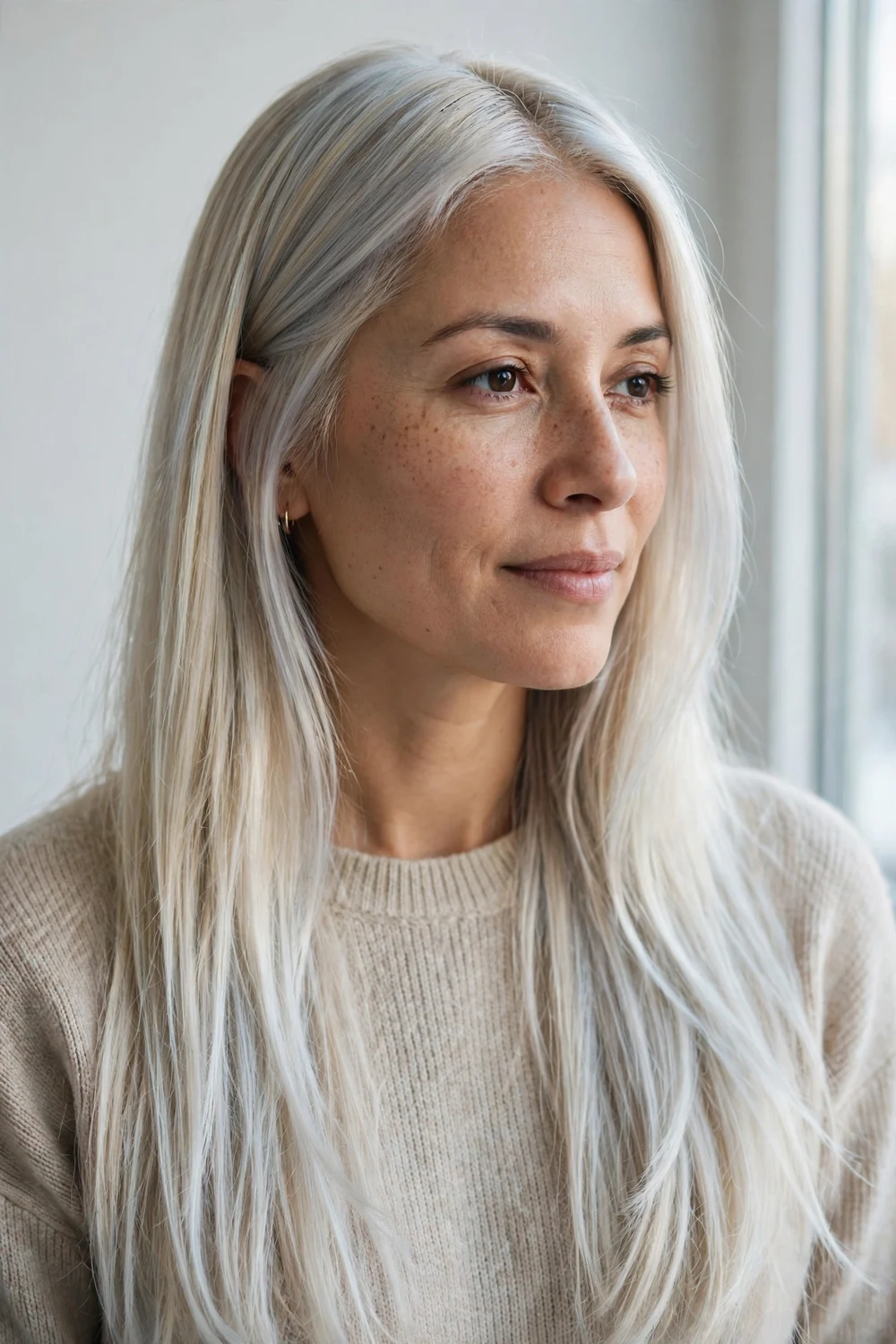 Snowfall foilayage combining foil lift with hand-painted bright ends on blonde hair